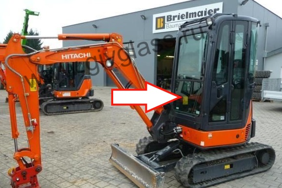 Экскаватор HITACHI ZX 22U/27U/30U/40U/50U - Стекло лобовое нижнее (закаленное)